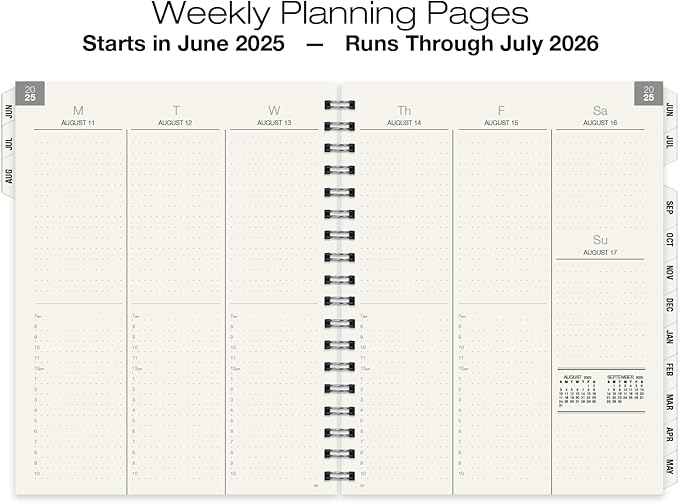 Global Printed Products Essential 8.5"x11" Monthly & Weekly 2025-2026 Planner - (8.5" x 11" - June 2025 Through July 2026)