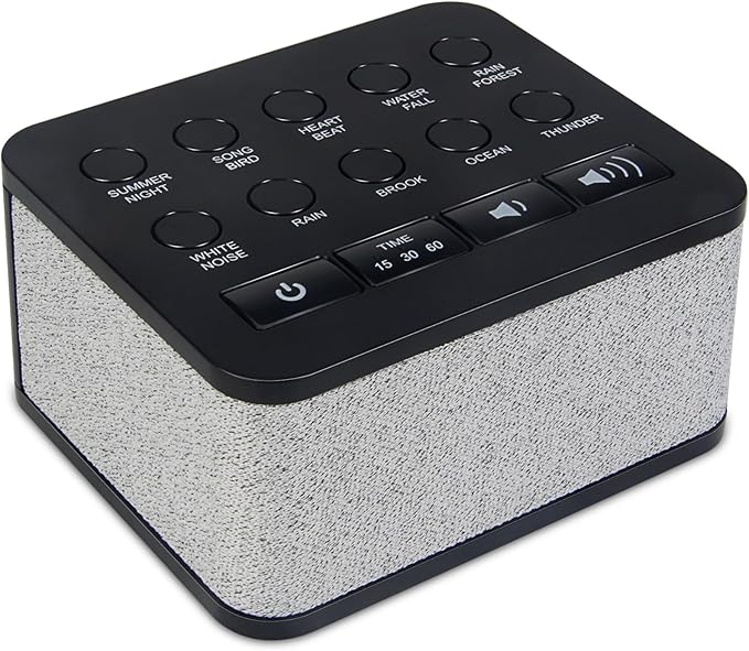 LUXSWAY White Noise Machine, Sleep Sound Machine with 10 Natural Soothing Sounds, Volume Control & 3 Timers Setting, Memory Function Sound Machine for Baby Kids Adults & Home Office Travel