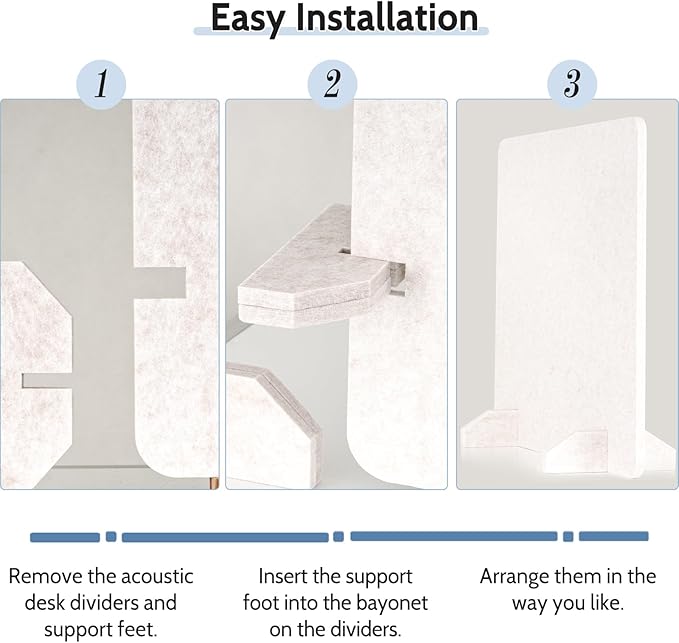 2 Pack Acoustic Desk Dividers - 24" x 20" Freestanding Privacy Panels Set with Noise - Reducing Design Cubicle Sound Proof, Ideal for Office, Classroom, and Home (Light Beige)