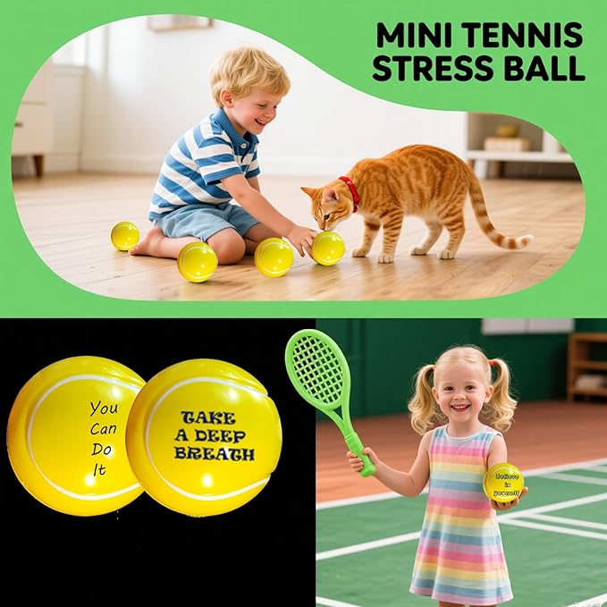 10/50/100 PCS Custom Stress Balls with Logo Text Personalized Stress Balls Bulk for Adults Relief Encouraging for Office,School,Events (Tennis Stress Ball)