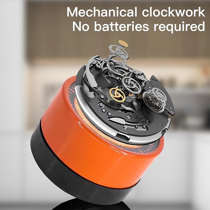Kitchen Timer for Cooking, 2 PCS 60 Minute Visual Timer with Magnetic Base Mechanical Desk Timer for Home Kitchen Cooking Classroom Study Office Desk Use(Orange)