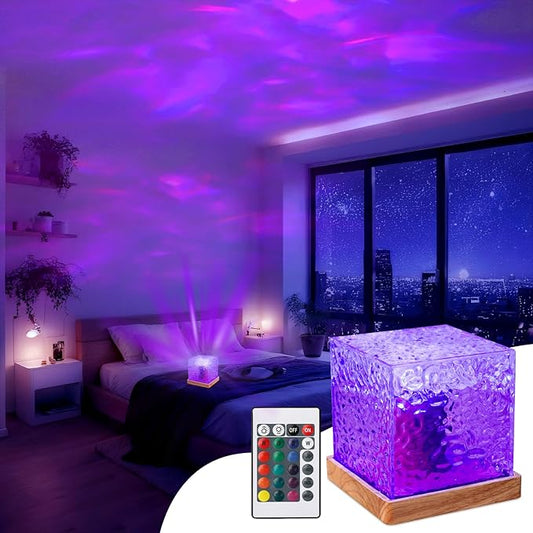 Northern Lights Projector, Ocean Wave Ceiling Projector Light with Remote, Colors Changing Show Aurora/ Aura Glow Lamp,Mood Linghting/Lumena light for Room Decor/Light projector for bedroom (SMALL)