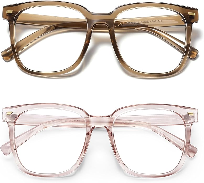 PANNER Oversized Square Blue Light Blocking Glasses for Women Men Anti Glare Reduce Eyestrain Computer Glasses