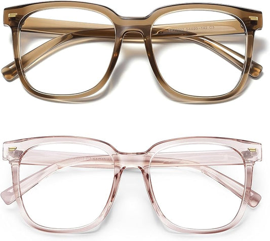 PANNER Oversized Square Blue Light Blocking Glasses for Women Men Anti Glare Reduce Eyestrain Computer Glasses