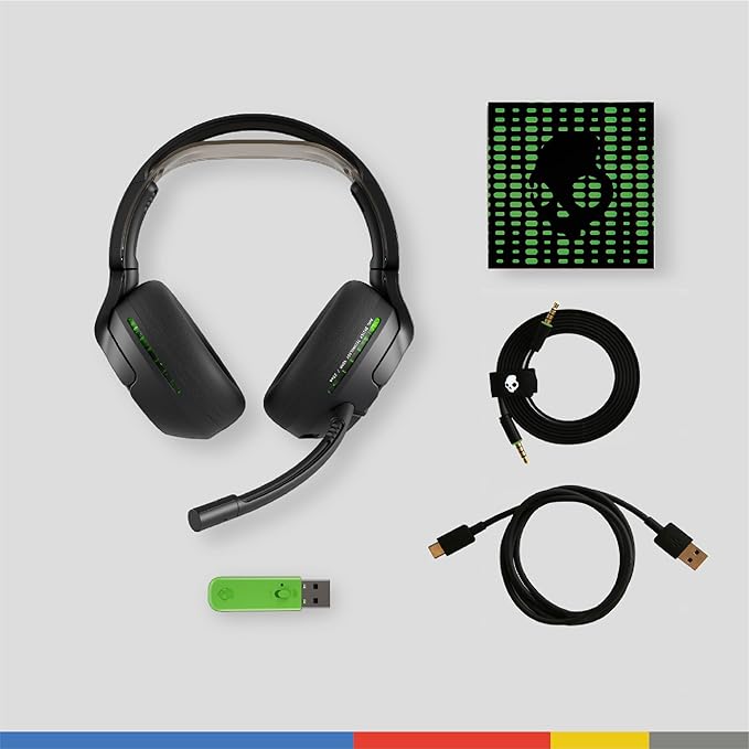 Skullcandy Crusher PLYR 720 Wireless Gaming Headset, Ultimate Immersion and Comfort, THX Spatial Audio, Multi-Sensory Bass, Removable Mic, Xbox, PC, PlayStation, Wireless Transmitter - Digi-Black Xbox
