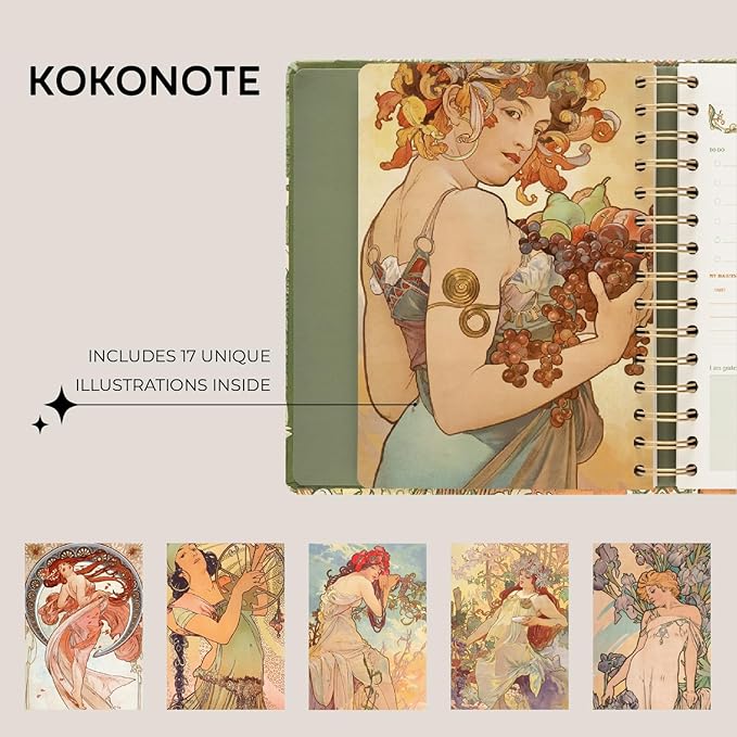 Planner 2025-2026 Art Nouveau - Planner for Women 17 Month(Aug 25/ Dec 26) | Weekly & Monthly Academic planner 2025-2026 | 6.4" x 7.9" | Hardcover Agenda 2025 | Thick paper 120 g/m²