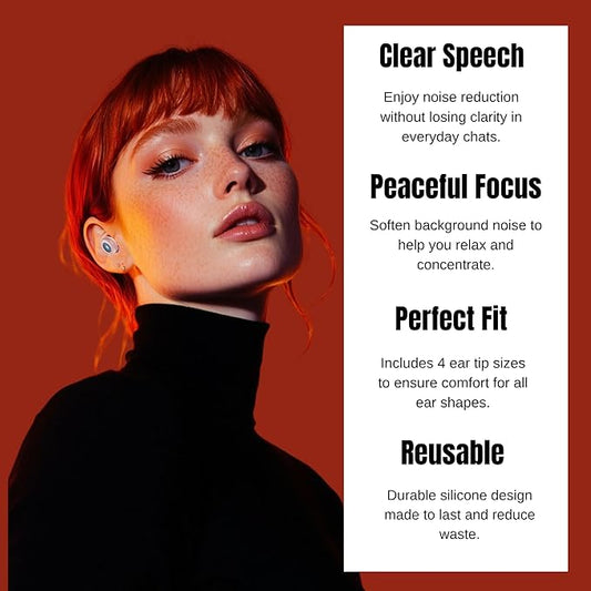 Silicone Ear Plugs for Sleeping Noise Cancelling, (28dB SNR) Reusable Earplugs for Sleeping with 8 Ear Tips Concert Ear Plugs, Travel, Work, Motorcycle & Hearing Protection with Case (Pink)