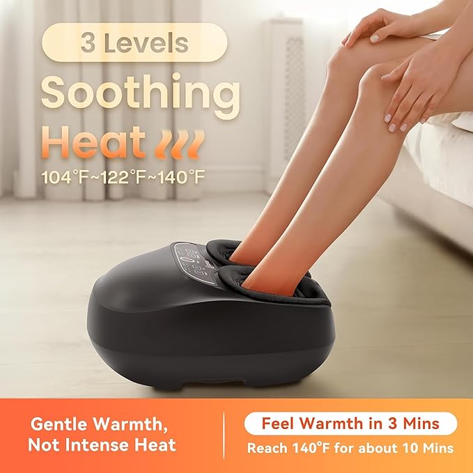 COMFIER Foot Massager with Heat,Kneading,Vibration,Compression,Pause Function,Shiatsu feet Massager for Plantar Fasciitis Neuropathy, Gifts for Him/Her,Remote Control,Size 13