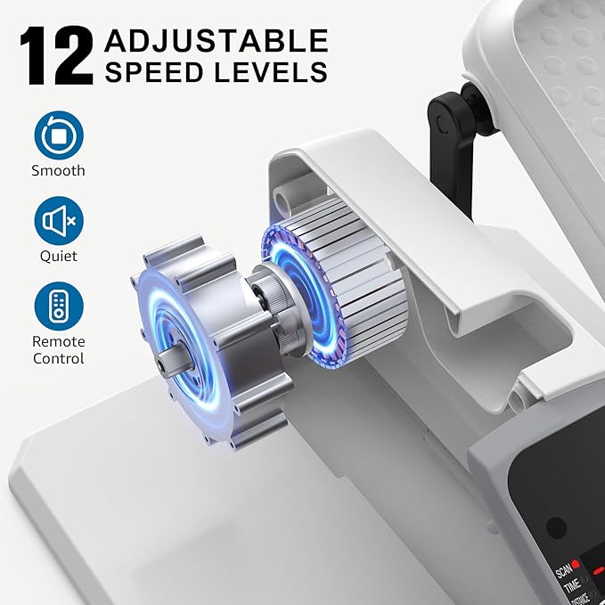 VIVURN-018 Under Desk Elliptical 5 Mode 12 Speed Low Impact Mini Electric Leg Exerciser As Seen on TV While Sitting for Seniors with Non-Slip Mat Quiet&Portable Seated Elliptical for Home and Office