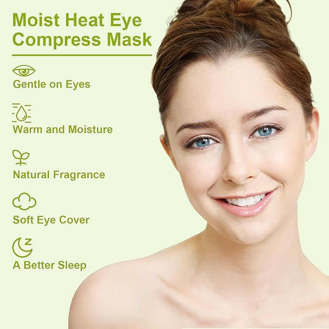 Weighted Eye Mask for Sleeping, Soft Heated Eye Mask, Moist Heat Warm Compress for Eyes, Natural Green Tea& Flaxseeds Microwave Reusable Sleep Mask, Must Haves for Women Spa, Home, Office