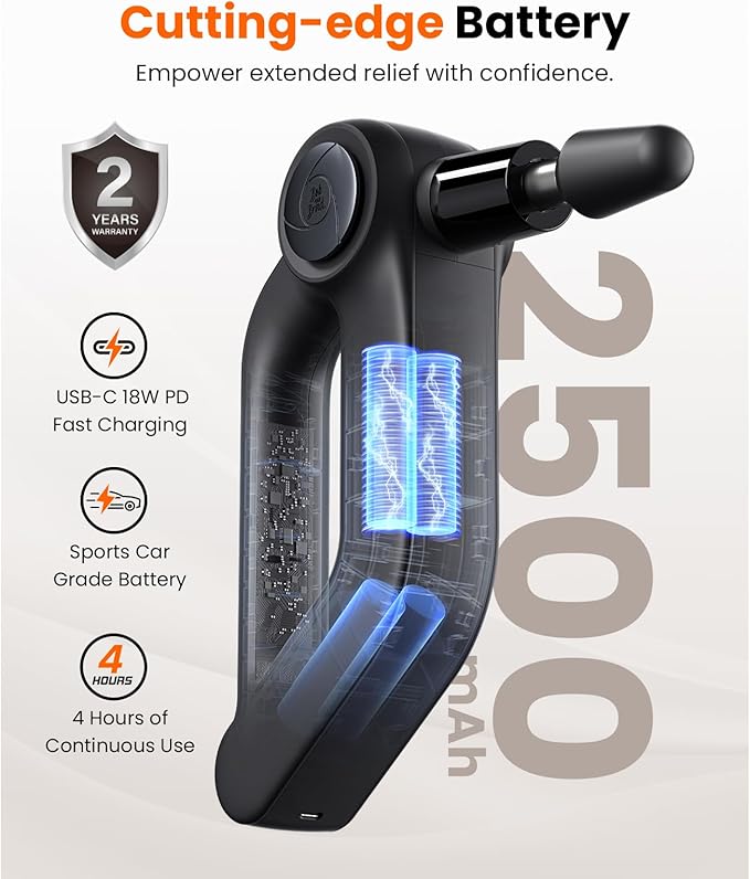 BOB AND BRAD D5 Pro Plus Massage Gun with Heat, 13mm Amplitude Deep Tissue Percussion Massage Gun with Max Power for Muscle Therapy, Professional Muscle Massager, Ideal Gift