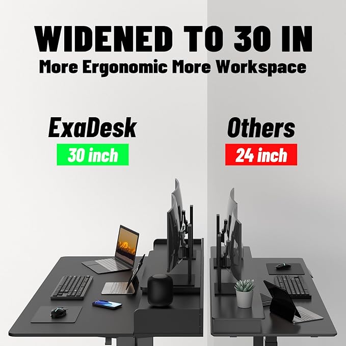 63 x 30 Inch Electric Standing Desk with 2 Drawers, Adjustable Height Widened Stand Up Desk with Storage, Sit to Stand Ergonomic Workstation for Home Office, Classic Black