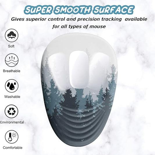 Ergonomic Mouse Pad Wrist Support, Mouse Pad with Wrist Rest, Memory Foam Massage Design & Non-Slip PU Base MousePads for Pain Relief, Desk, Office, Home, Forest Tree