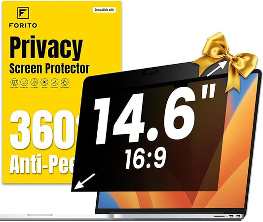 F FORITO 14 Inch 16:9 Laptop Privacy Screen Protector, 360° Anti Peeping and Anti Glare Laptop Privacy Shield Compatible with 14" HP/Acer/Lenovo/Dell/ASUS Laptops