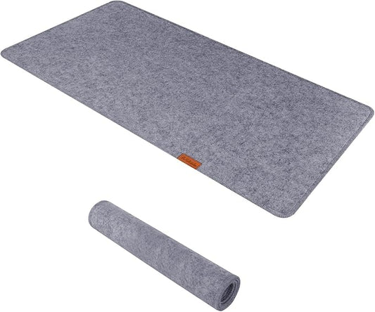 Large Felt Desk Protective Pad, 80X40cm/32''X16'' Non-Slip Felt Desk Mat Extended Gaming Mouse Pad Large Desk Pad Protector for Keyboard, Computer, Mouse, Laptop (Grey)