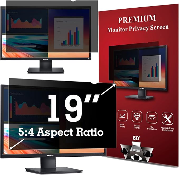 19 Inch Privacy Screen Filter for Square 5:4 Monitor | Privacy Shield | Anti-Glare | Anti-Blue light Protector | Eye Protection | Computer Security Private Filter