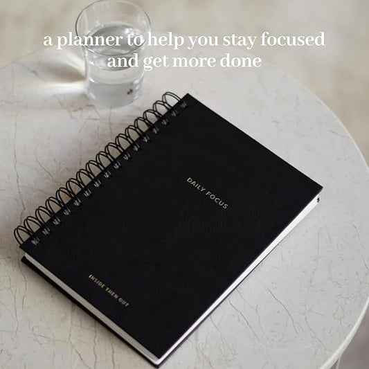 INSIDE THEN OUT 2023 Daily Focus Planner - 6 Month Undated Planner for Productivity, Goal Setting, Intention - Monthly, Weekly, Daily Task Pages - Simple & Minimalistic - Motivation Gift for Women Men