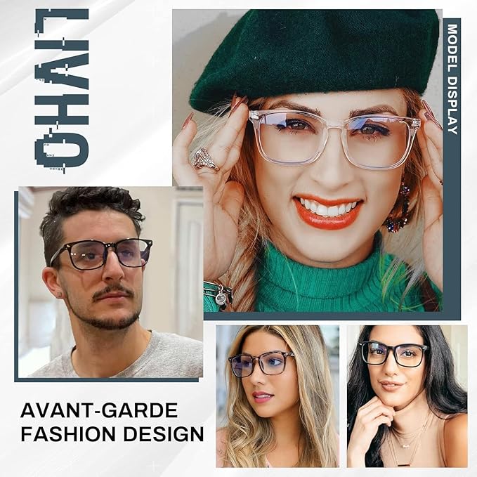 livho High Tech Blue Light Glasses - Advanced up to 99% Blue Light Blocking Computer Glasses - Screen Fatigue & UV Protection