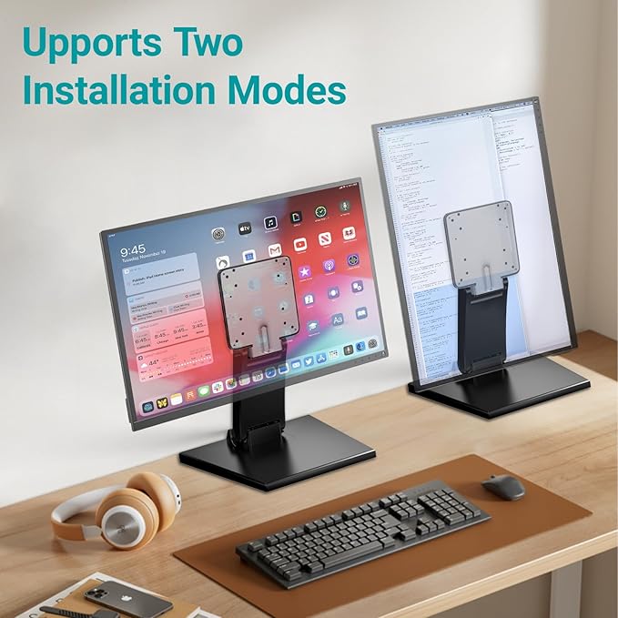 Jakeko Lay Flat Monitor Stand 24 inch - Low Foldable Monitor Stand Universal VESA 100 Adjustable