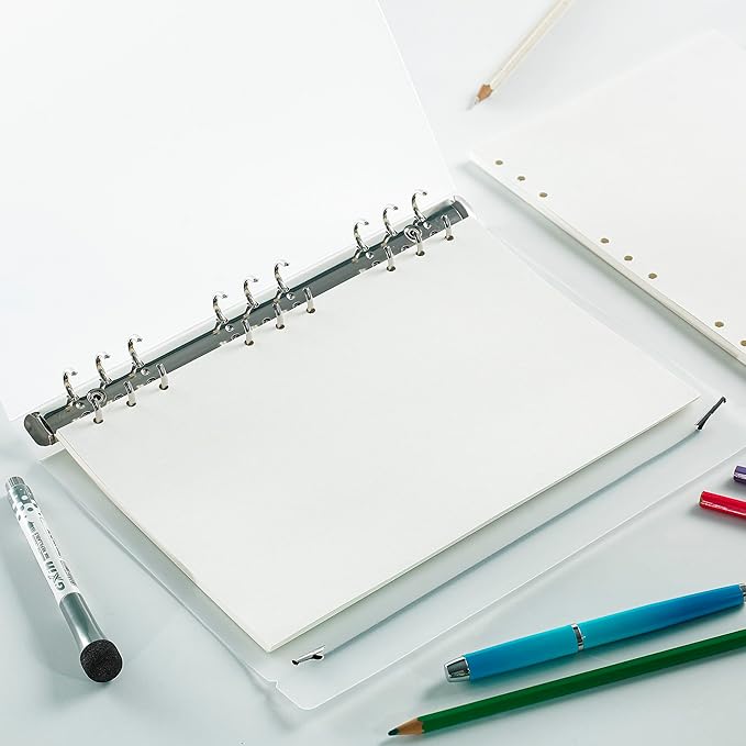 B5 Blank Planner Refill Paper, 9 Holes Inserts Papers 90 Sheets Loose Leaf Notebook Thick Sketch Paper for Drawing & Writing (7.09x10.04 inch)