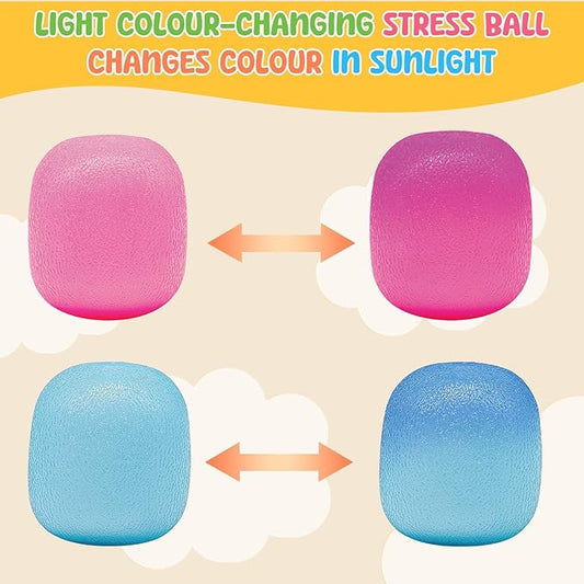Fidget Toys Stress Balls for Kids & Adults - Changes Color in The Sun -Slow Rise Dough Ball - Fidgets for Classroom - Squishy Fidget Toys Stretchy Squeeze Stress Relief Balls for Anxiety (Dough Blue)