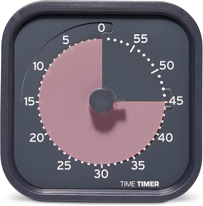 Time Timer MOD Home - Metallic Series - Individual Sized 60 Minute Visual Countdown Timer for ADHD, Adults, Students, and Pomodoro with Silent Operation (Metallic Storm)