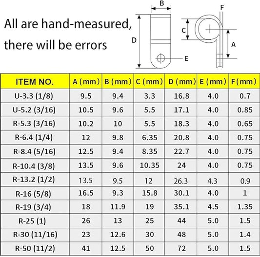 200pcs White Nylon R-Type Cable Clamp Fastener 1/2 Inch Plastic Wire Clips Clamps Fasteners Assortment for Cable Conduit