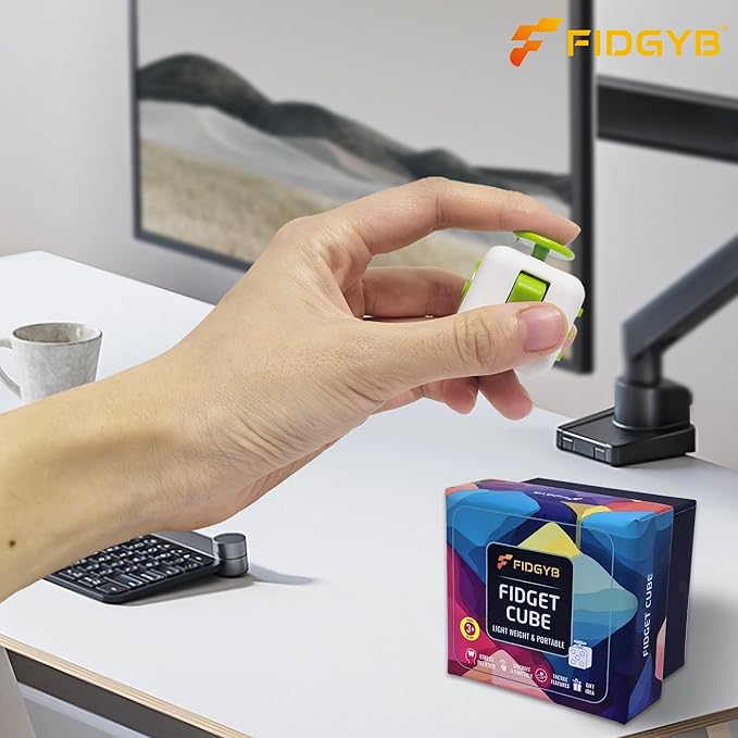 2PCS Cube Fidget Stress Relief Toy for Adults & Kids, Smooth, Quiet Sensory Toy for Anxiety, Focus & ADHD Idea[Camo+WG][2PCS]