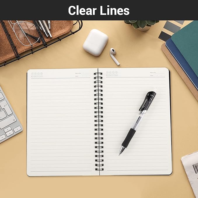 EUSOAR Students Ruled Spiral Notebook, A5 12packs 5.5"X8.3" 120 Pages Lined Travel Writing Notebooks Journal, Memo Notepad Sketchbook, Students Office Business Diary Ruled Book Journal-6 Colors