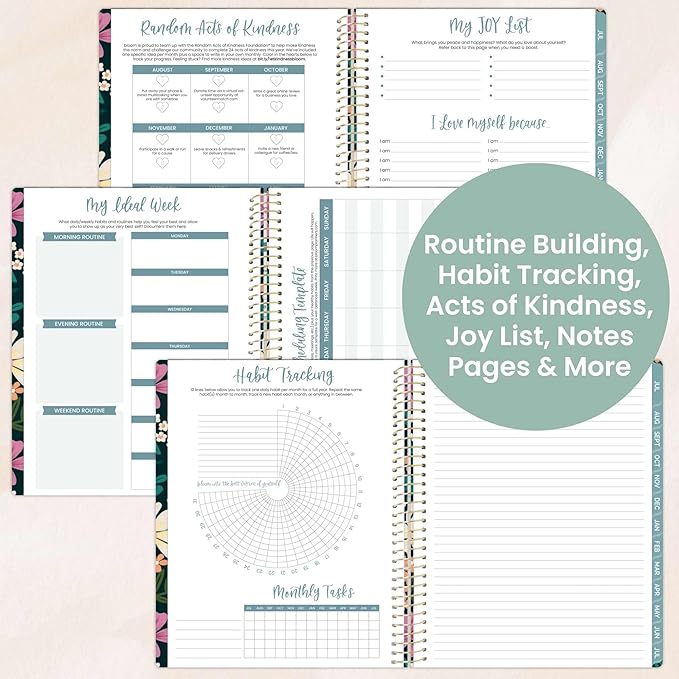 bloom daily planners 2025-2026 (8.5" x 11") Academic Year Day Planner (July 2025 - July 2026) - Weekly & Monthly Dated Agenda Organizer with Stickers & Tabs - Blooming Wildly