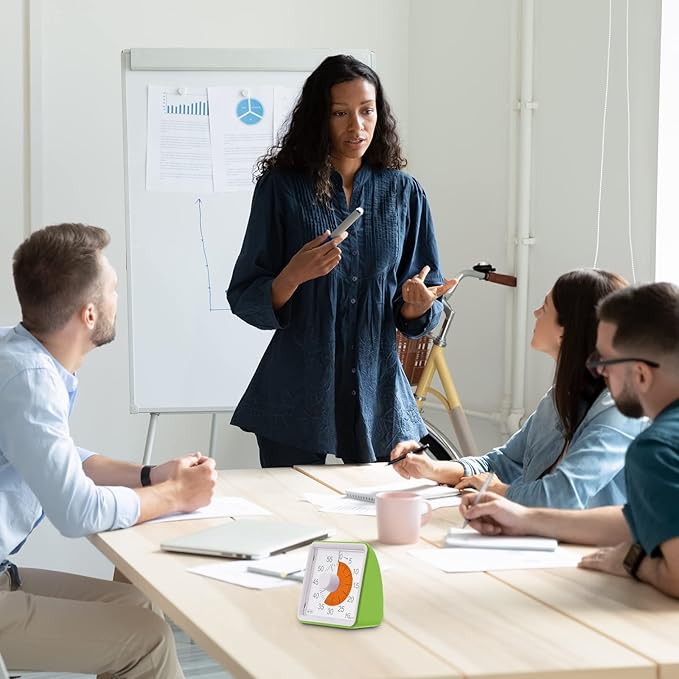 NGTeco 60 Minute Visual Countdown Timer, Classroom Visual Time for Kids and Adults - Kitchen Timer Clock, Silent Time Management Tool