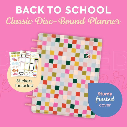 Happy Planner Disc-Bound 12-Month July 2025–June 2026 Planner with 3 Extra Months, Classic Size, Dashboard Layout, Just Be You, 7" x 9.25”