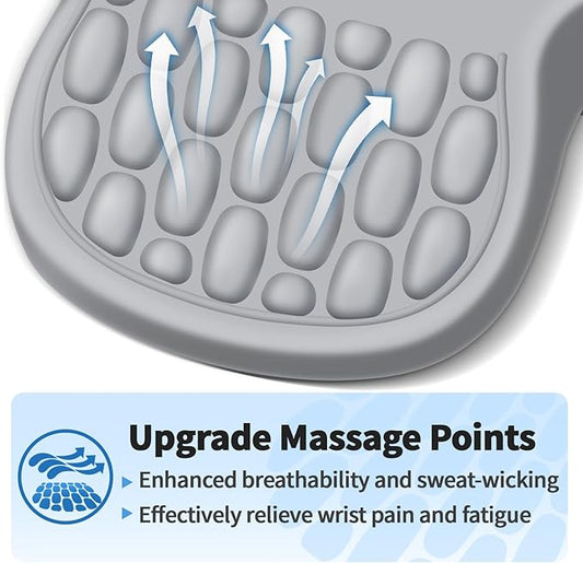 Ergonomic Mouse Pad with Wrist Rest Support, Mousepad with Comfortable Memory Foam Wrist Rest and Non-Slip PU Base for Pain Relief, Computer, Laptop, Office, Home (Light Gray)