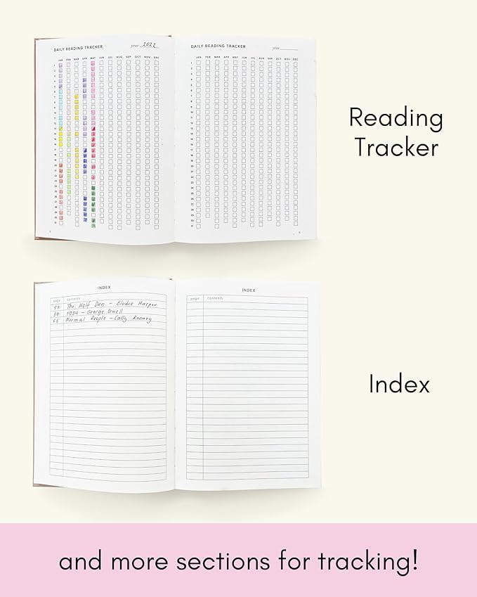 Kunitsa Co. The Reading Journal - 52 Reviews, Book Journal for Book Lovers and Readers, Review and Track Your Reading, Green