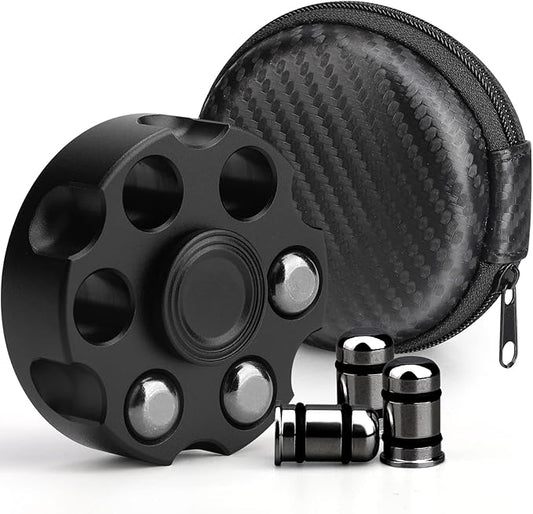 Fidget Spinner Toy for Adults Kids, Cool Black Alloy Hand Finger Spinner, Stress Relief Anti Anxiety Fidget Cube Fidget Toy, Sensory Spinning Desk Toys Gifts Party Favors