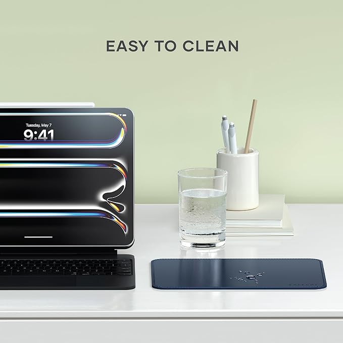 Satechi Vegan-Leather Mouse Pad, Ergonomic, Reversible, Scratch and Water Resistant, Easy to Clean, for Office and Home, 9.8" x 7.5" x 0.14" - Blue