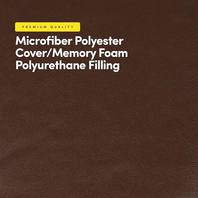 Sweet Home Collection Chair Cushion Memory Foam Pads Tufted Slip Non Skid Rubber Back U-Shaped 17" x 16" Seat Cover, 6 Pack, Faux Leather Chocolate Brown