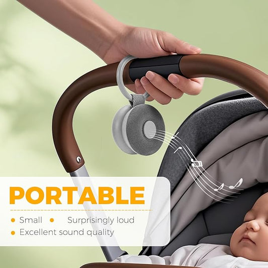 Portable Sound Machine - White Noise Sound Machine for Baby, Travel Donut Sound Machine for Sleep, 15 Soothing Sounds & 7 Colors Night Light, Breathing, Baby Shusher, Registry Gift, Grey