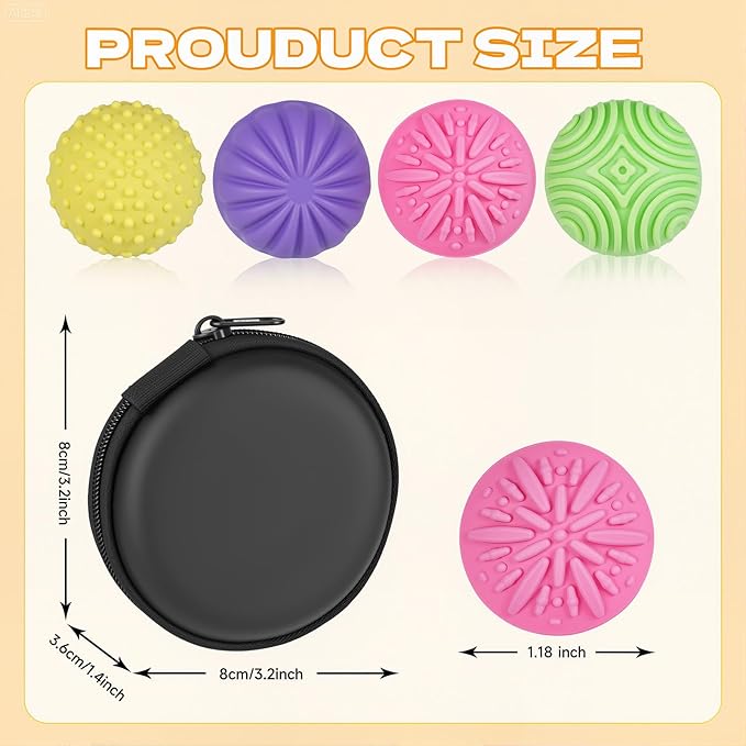 Magnetic Balls Fidget Toys,4Pcs Silicone Magnetic Balls,Magnet Stress Relief Toys,Silicone Desk Fidgets Toys for Office,Sensory Fidget Ball Toy for Adults, Teens with ADHD,Anxiety (Light-Color, 4)