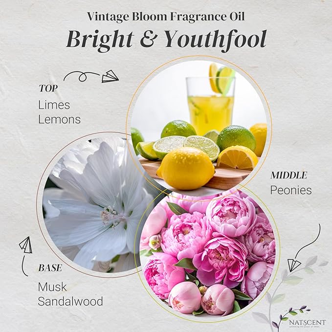 Vintage Bloom 4oz Essential Oil for Dynamo Diffusers - Nature-derived Floral Scent, IFRA Certified, Aromatherapy