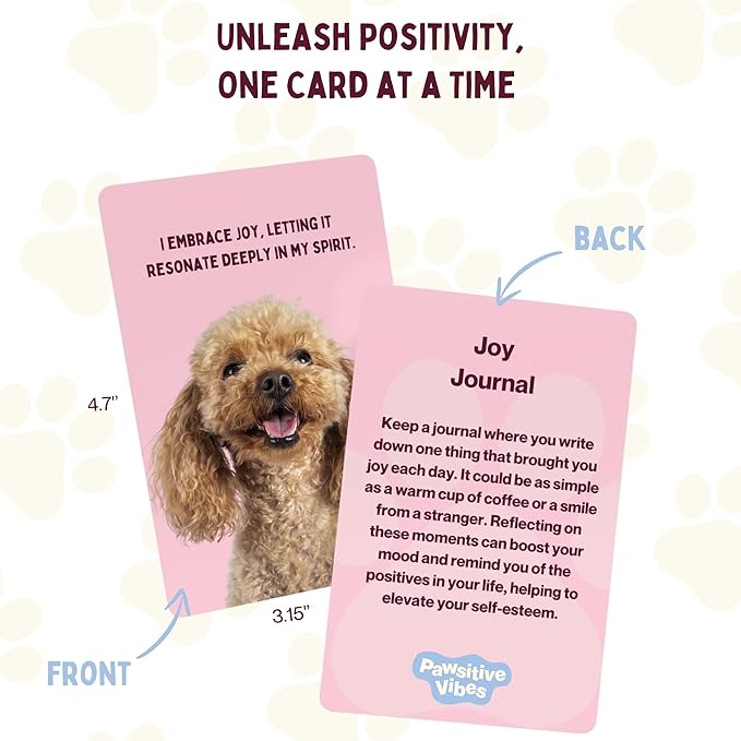 Gift for Dog Lovers | 50 Cards with Positive Affirmations for Stress & Anxiety Relief | Dog Mom Gifts for Women for Self Care, Christmas Stocking Stuffers, Birthday, New Puppy, Cheer Up, Motivation