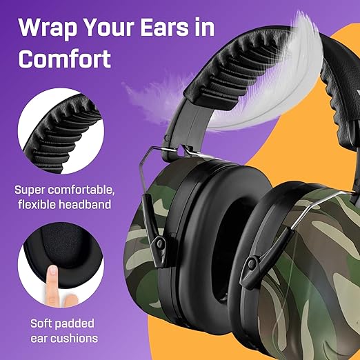 Vanderfields Hearing Protection Ear Muffs for Noise Reduction, 33dB Certified, Noise Cancelling Safety Ear Protection for Shooting, Adult Headphones for Lawn Mowing, DIY, Construction, Woodworking
