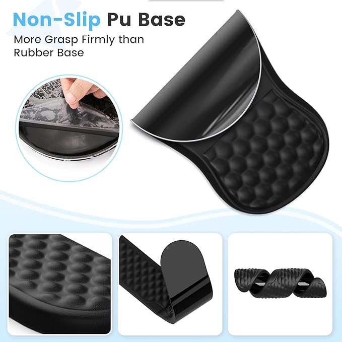 HAOCOO Ergonomic Mouse Pad with Wrist Rest, Massage Support, Black