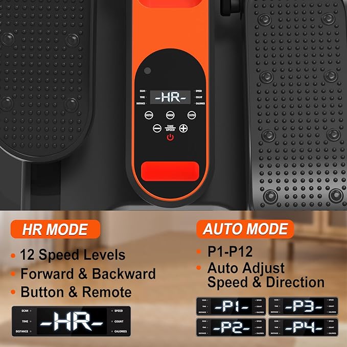 HOTSWEAT Under Desk Elliptical Machine, Ellipse Leg Exerciser as Seen on TV for Seniors with Remote Control, Portable Electric Seated Pedal Exerciser with 12 Speed Levels for Home Office