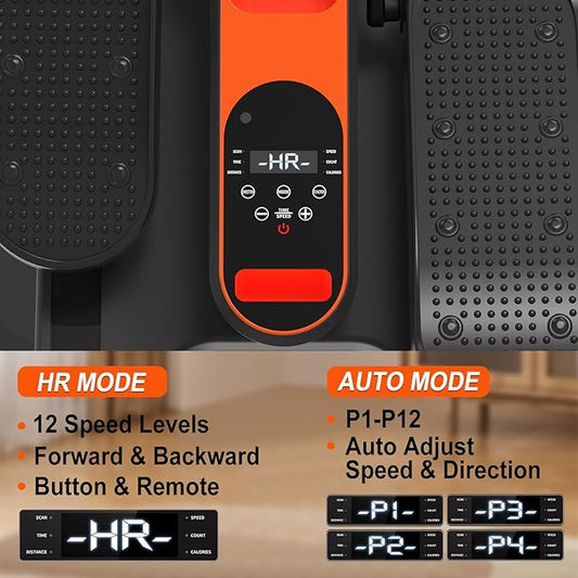 HOTSWEAT Under Desk Elliptical Machine, Ellipse Leg Exerciser as Seen on TV for Seniors with Remote Control, Portable Electric Seated Pedal Exerciser with 12 Speed Levels for Home Office