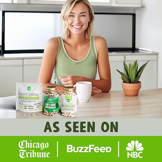 MENTAL Mushroom Capsules, Organic Extract Supplement w/ Lion's Mane, Cordyceps, Reishi and Chaga, Boost Your Focus, Energy, Wellness and Immune System - Nootropic Mushrooms, Immune Support 90ct