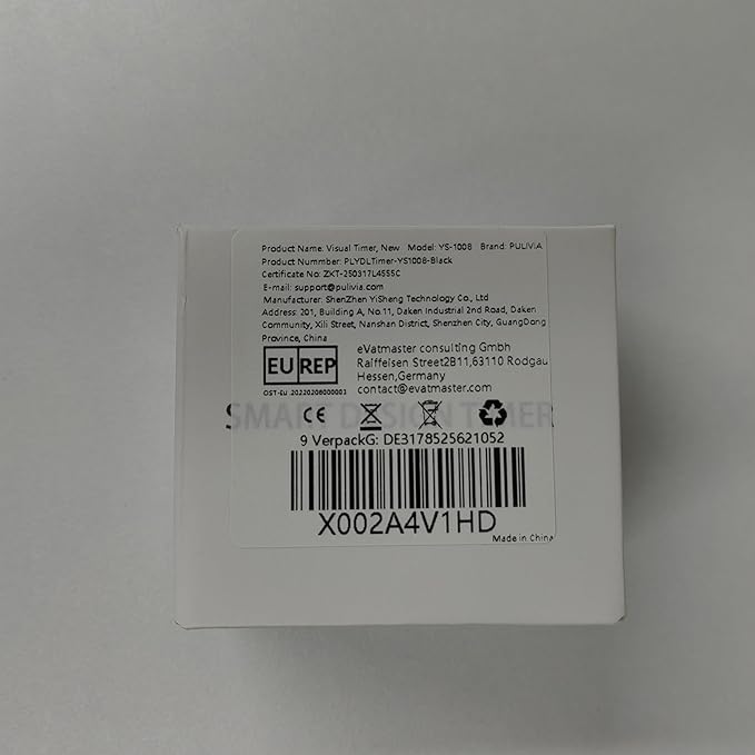 Visual Rotating Timer with 5, 10, 25 50 Minutes Preset, Desk Cube Count Down/up Timer, Rechargeable Custom-time Mute/Sound, Ideal for ADHD Work Learning Kitchen, Black