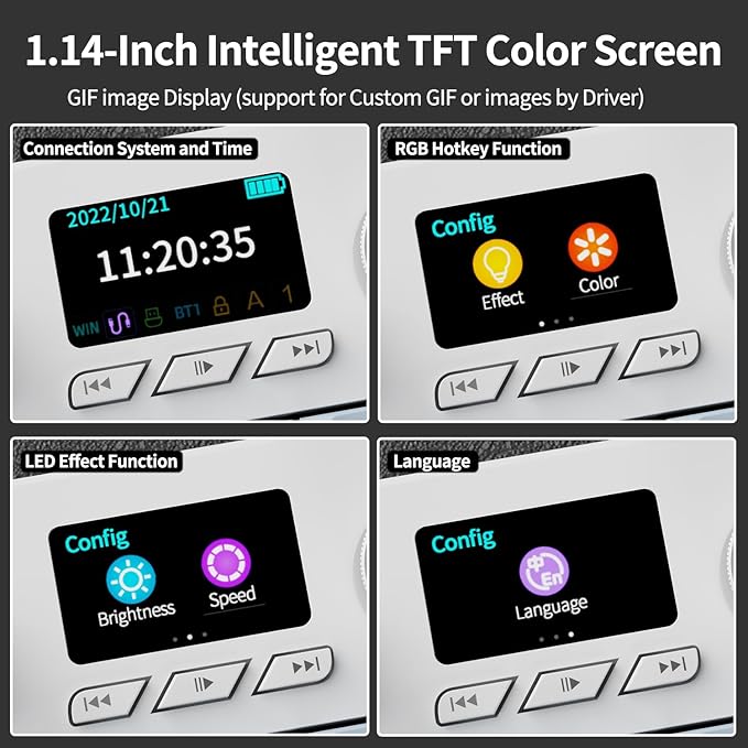 DAIDAI×AJAZZ AK35I V3 Full Size Hot Swap Mechanical Gaming Keyboard with Screen & Knob 2.4G/BT/USB-C Gasket Keyboard FR4 Plate 8000mAh Battery South Facing LED RGB(Avocado Axis)