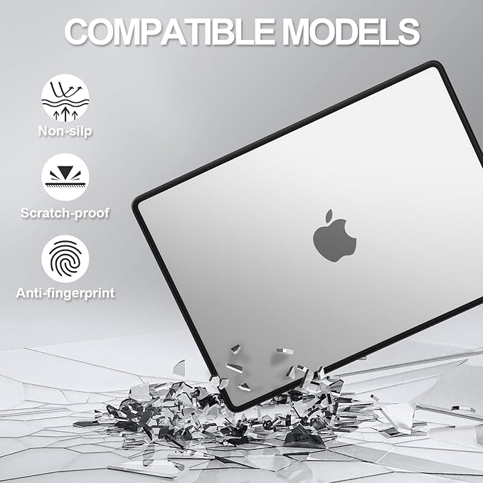 AKIT Compatible with MacBook Pro 16 inch Case 2025 2024-2021 M4 M3 M2 M1 Pro Max A3403 A3186 A2991 A2780 A2485, [Anti-Cracking] Hard Shell Laptop Case&Keyboard Cover&Screen Protector, Clear