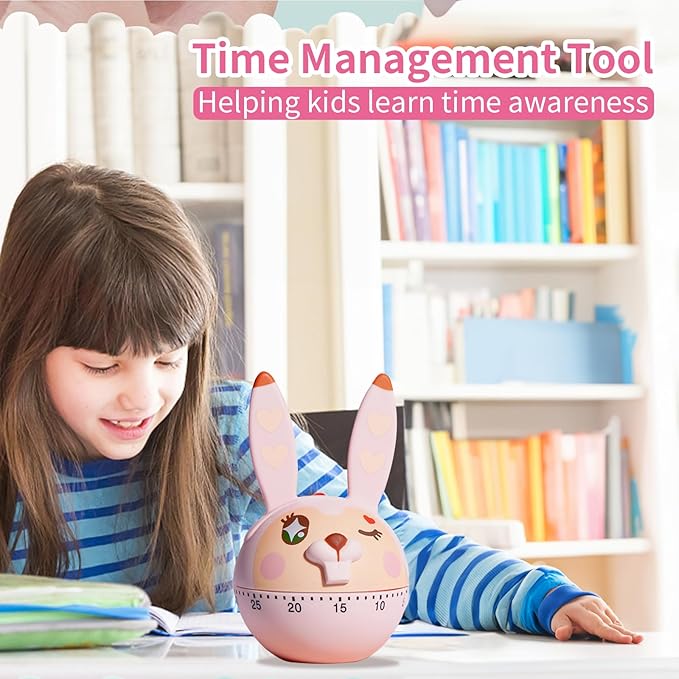 Mechanical Kitchen Timer, Cute Wind Up 60-Minute Manual Countdown for Kids, Classroom, Home, Study and Cooking